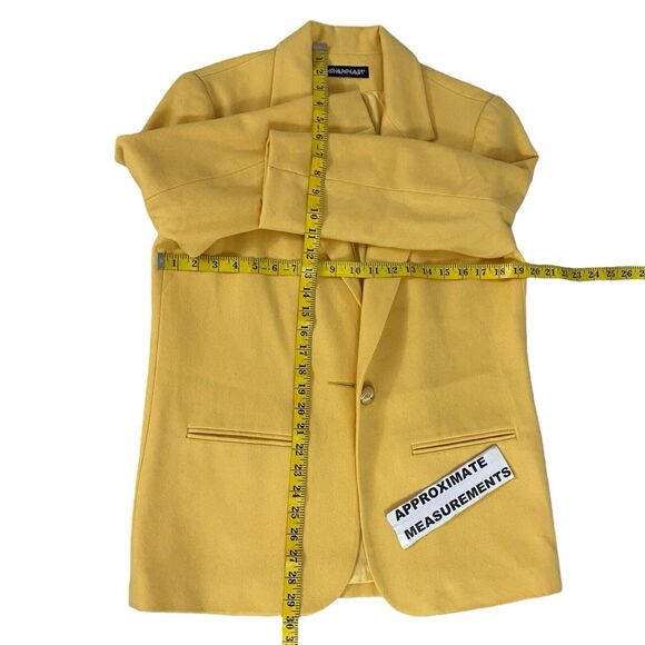 Savannah Blazer Womens 8P Jacket Yellow Wool VTG Career Professional Work Office - Picture 5 of 14
